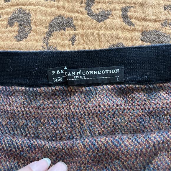 Peruvian Connection Sweater Skirt Southwest Pattern Size Large Cotton Hippie - Picture 4 of 4